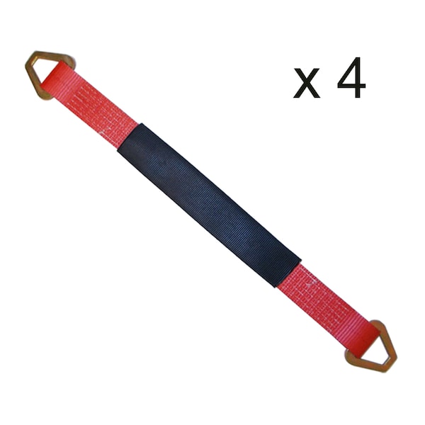2" x 36" Axle Straps w/ Sleeve & D Rings, WLL, 3,333 lbs., PK4